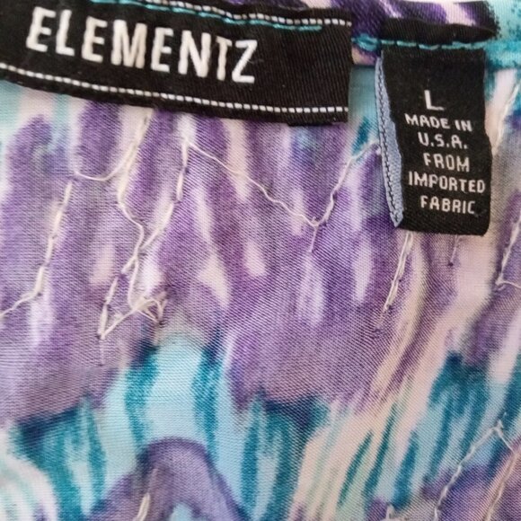 Elementz Sequined Teal Purple- White Glamorous Woman's Maxi Evening Dress SZ L - Picture 5 of 7